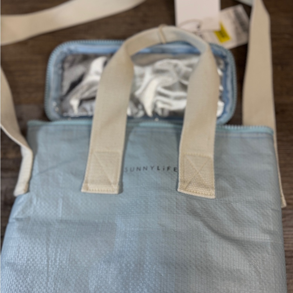 Sunnylife Light Blue Insulated Cooler Bag NWT Crossbody Lunch Tote Beach - Picture 11 of 12